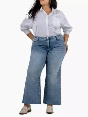 Kut from the Kloth Light Blue High-Rise Wide-Leg Jeans